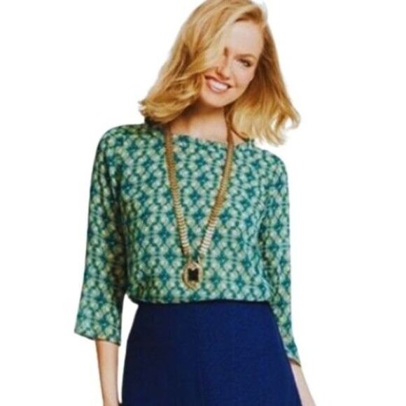 CAbi 3076 Jade Blouse with Leaf Print Size XS - Picture 1 of 4